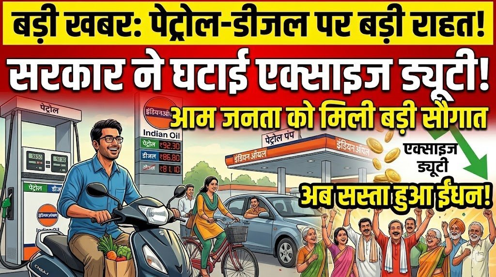 बड़ी खबर: सरकार ने पेट्रोल-डीजल पर घटाई एक्साइज ड्यूटी, आम जनता को बड़ी राहत