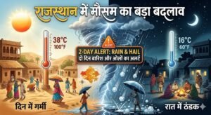 राजस्थान में मौसम का बड़ा बदलाव: दिन में गर्मी, रात में ठंडक; दो दिन बारिश और ओलों का अलर्ट